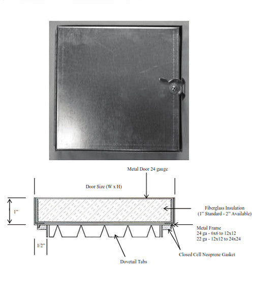 Ward insulated duct access door